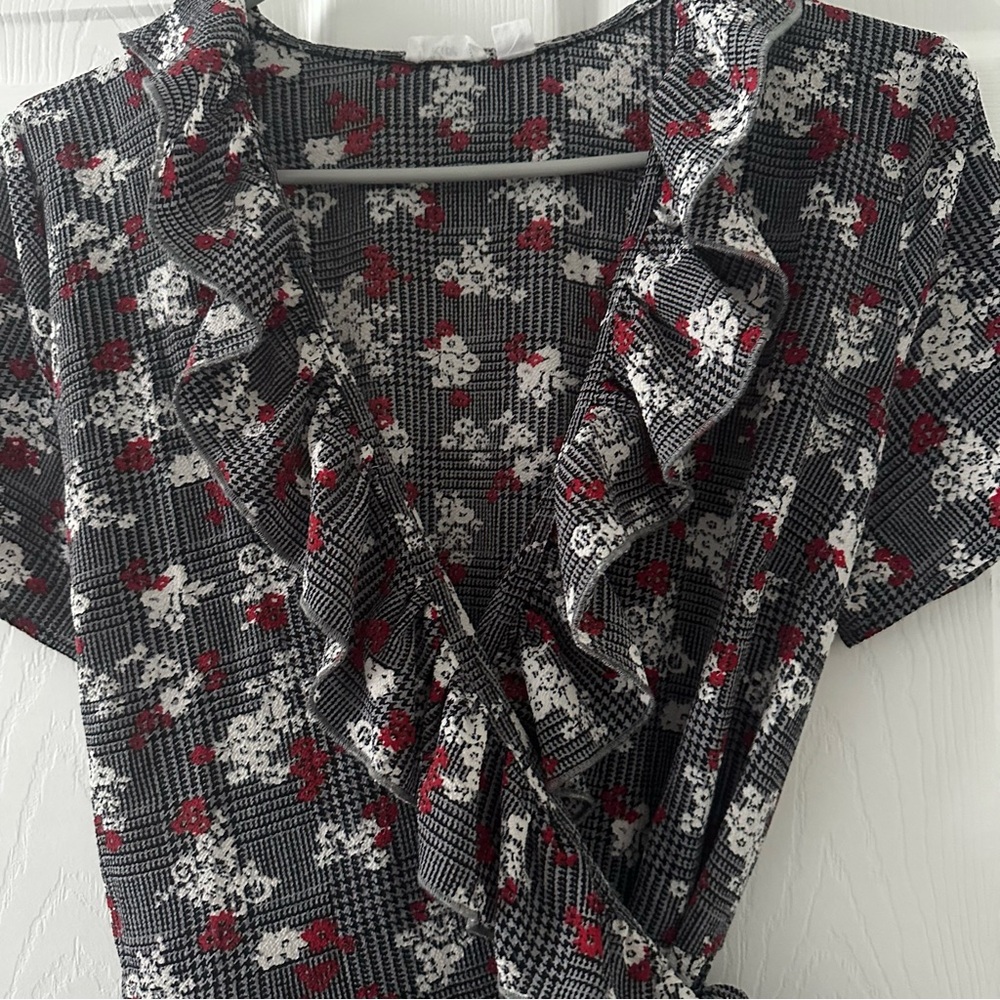Floral Ruffle Wrap Dress